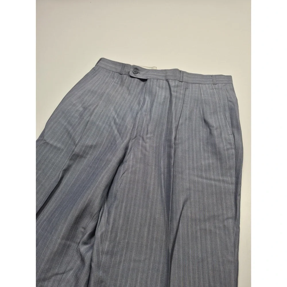 VTG Scabal Suit Mens 42R Gray Stripe Wool 2 Piece 36x36 Western Germany NWT